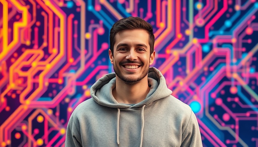 Teejay Opayele’s legacy celebrated with a smiling man in abstract backdrop.