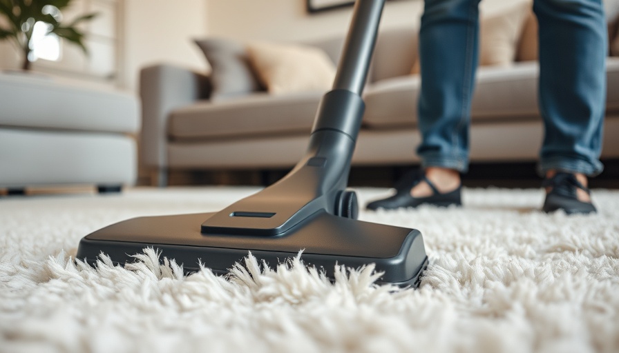 Vacuum cleaner on carpet in cozy living room for homemade carpet cleaner recipes.
