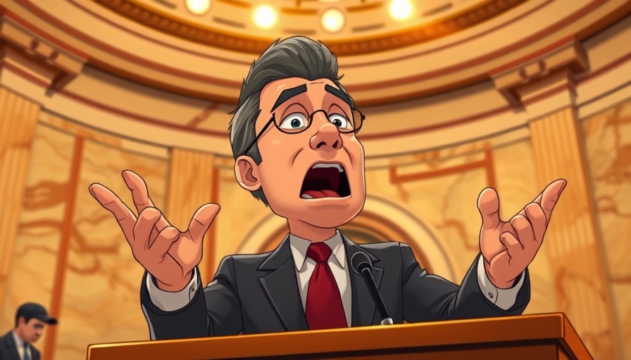 Cory Booker in longest Senate speech animated depiction, passionate delivery.