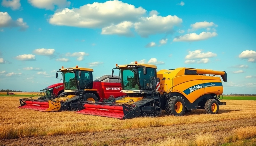 Modern agribusiness machinery operating in the USA field.
