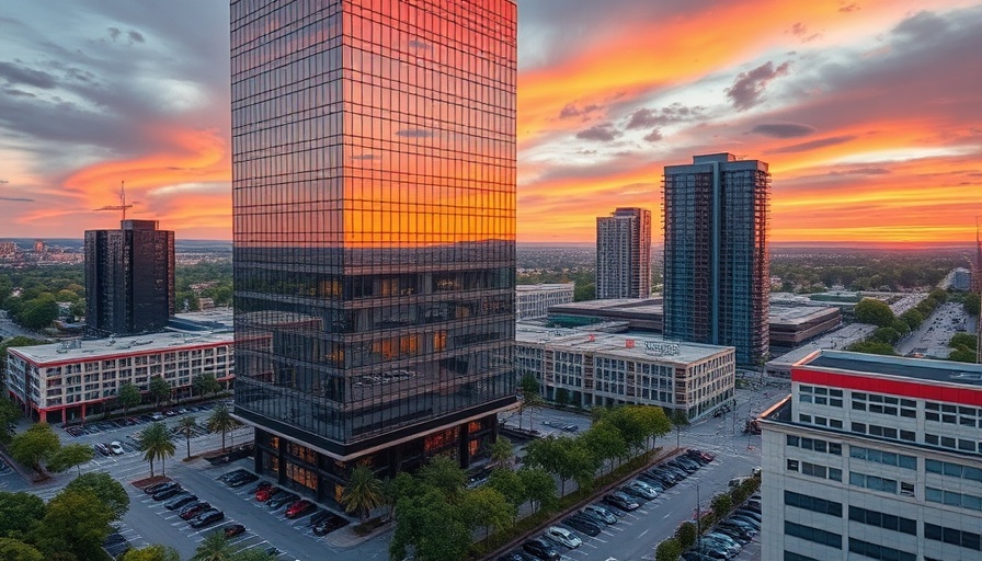 Sterling Bank building at sunset, highlighting zero-transfer-fee policy.