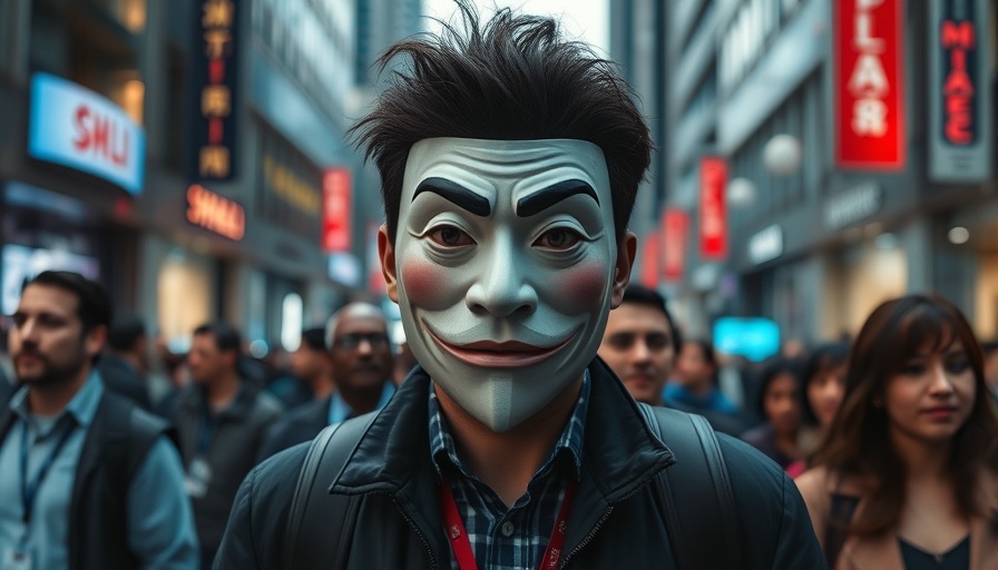 Protester with mask in South Korea amid Yoon Suk-yeol impeachment unrest.