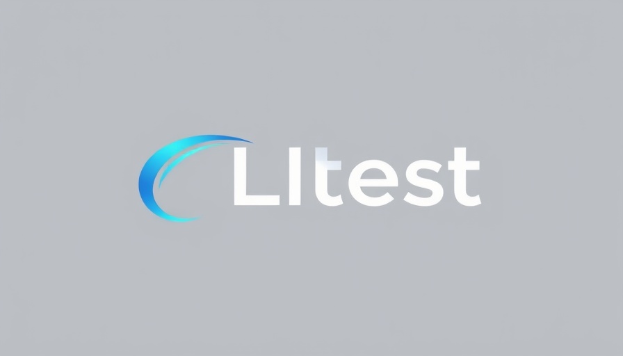 Bold logo design with modern typography, blue abstract element.