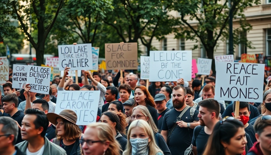 Barcelona rental crisis protest with signs and crowd in urban setting.