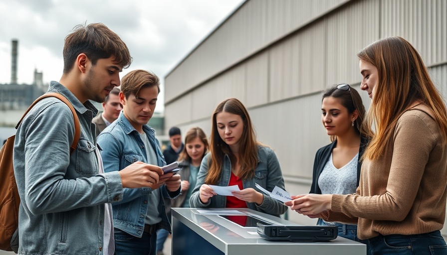 Event registration desk in Kenya with young adults managing tickets.