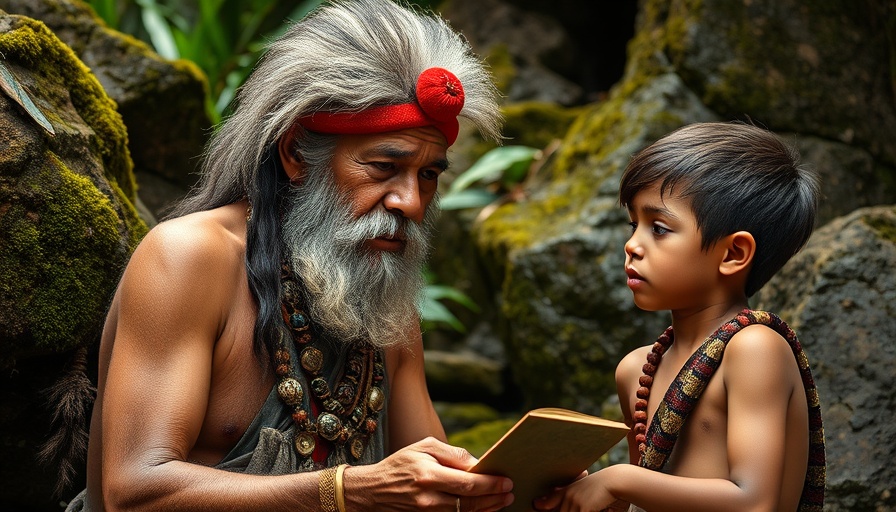Protecting Papua New Guinea's forests: Elder sharing knowledge in rainforest.