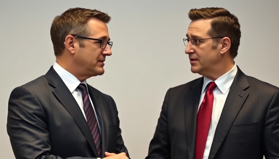 Germany coalition deal discussion between two professional men in suits.