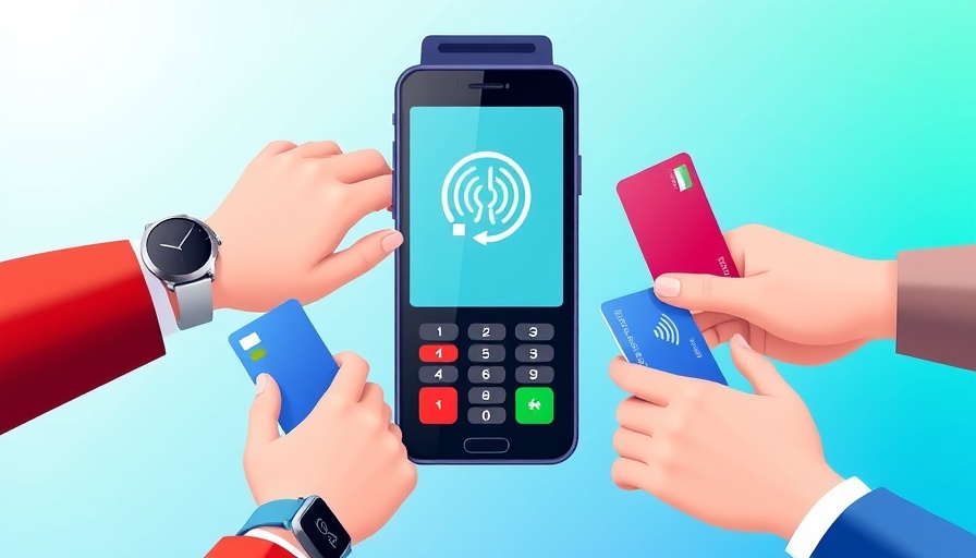 Nigeria tap-to-pay revolution illustrated with digital payment devices in use.