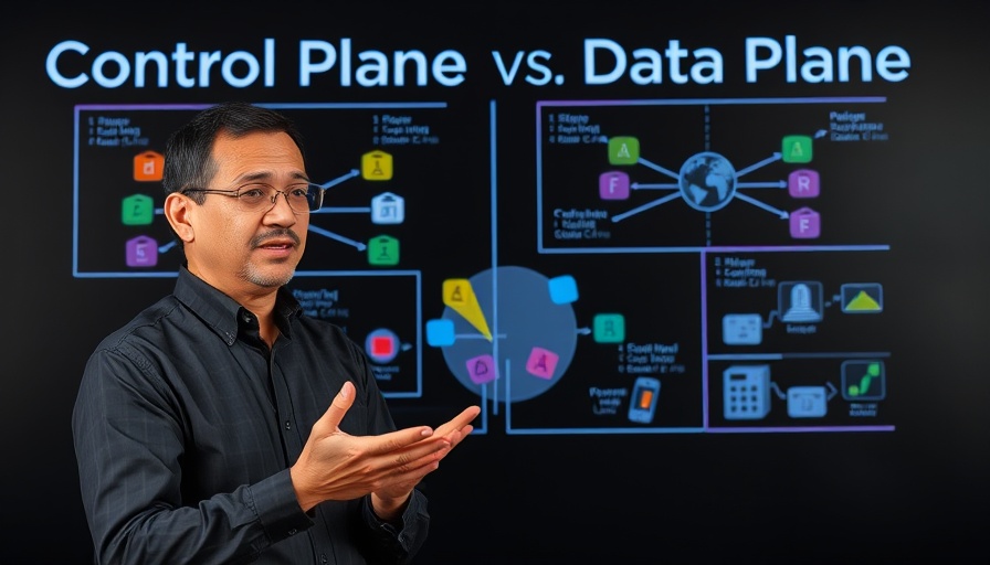 Presenter on Control vs Data Plane with diagrams.