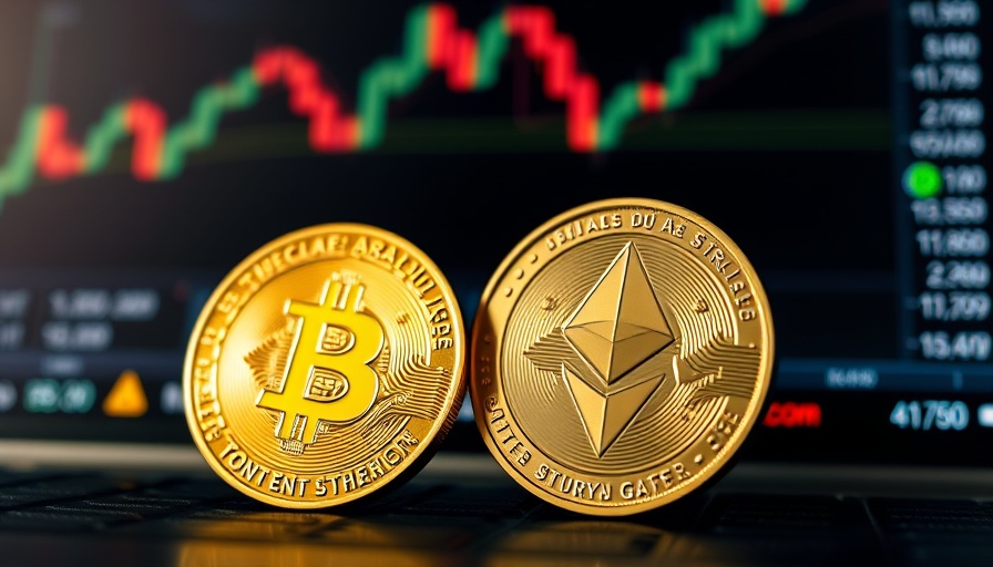 Close-up of Bitcoin and Ethereum coins with financial chart, representing Bitcoin mining in Nigeria.