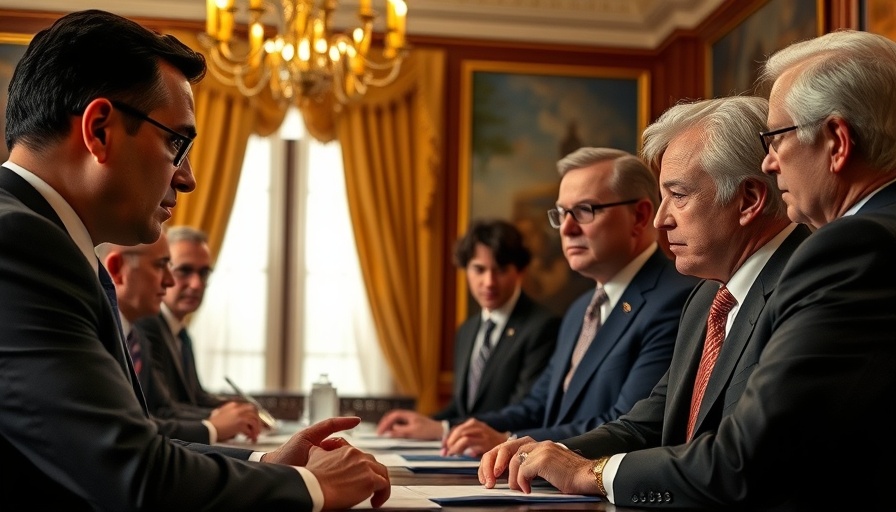 Diplomats in a formal room discussing during US-Iran nuclear talks.