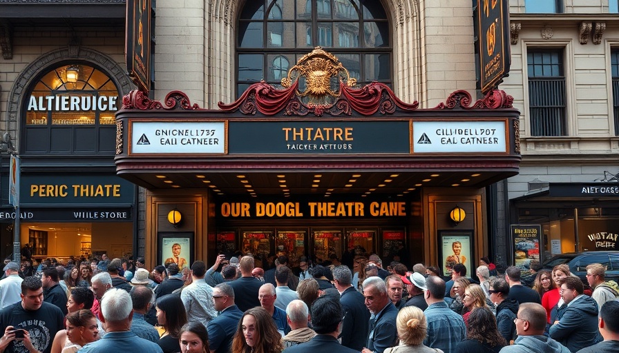 Crowd outside historic theater, Broadway ticket prices surge.
