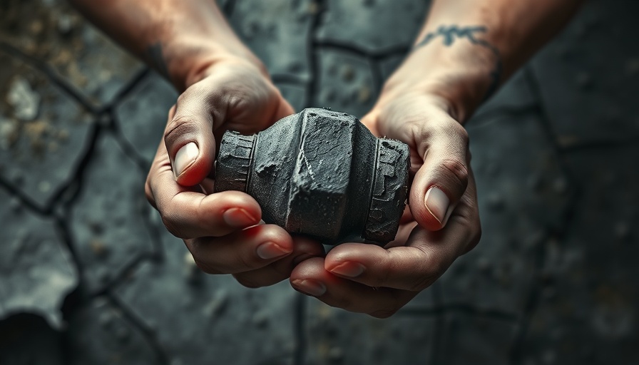 Myanmar airstrikes aftermath: hands holding bomb fragment.