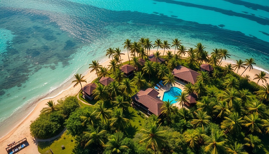 Tulum real estate investment opportunities: tropical beachfront aerial view.