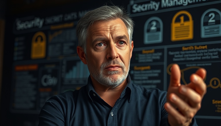 Man explaining secrets management concepts with security focus.