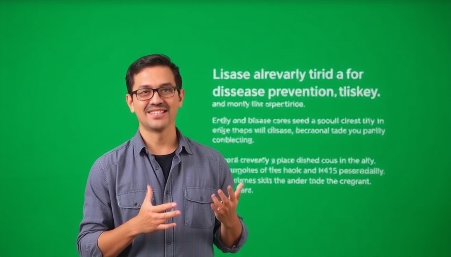Person discussing disease prevention on green screen backdrop.