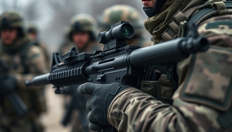Close-up of soldier with rifle in Gaza ceasefire talks context.