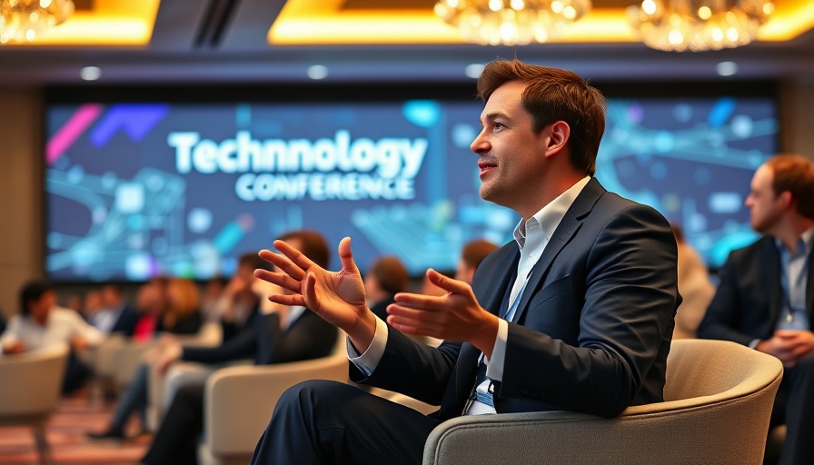 Business professional speaking at tech event, Artificial Intelligence in Nigeria.