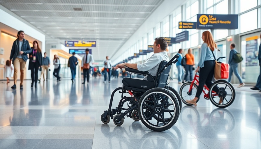 Autonomous wheelchairs efficiently navigating a busy airport.