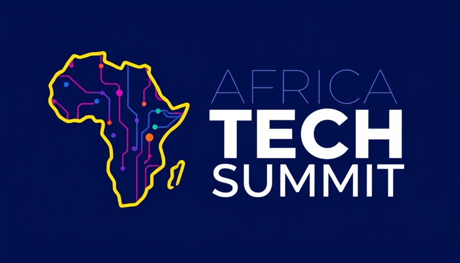 Stylized Africa Tech Summit logo with tech lines.