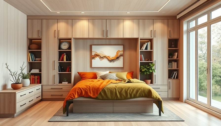 Cozy Murphy bed setup for space-saving solutions in a stylish bedroom