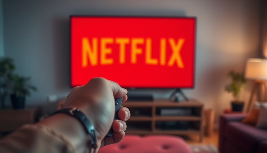 Netflix logo in a cinematic setting indicating earnings boost.