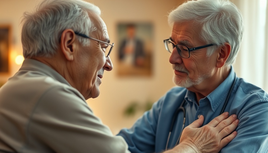 Gentle support for elderly man living with dementia, warm care scene.