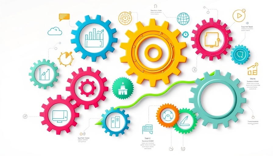Colorful gears with business icons illustrating bankroll management in betting.