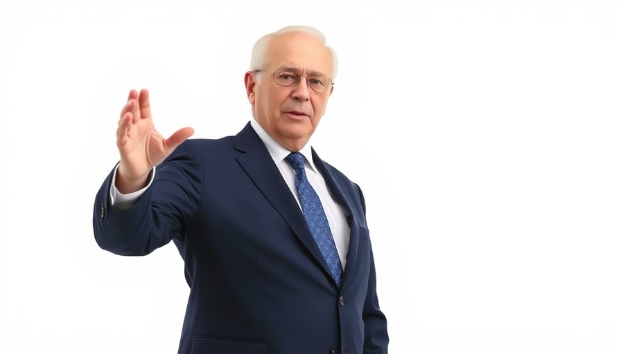 Confident man discussing China trade talks