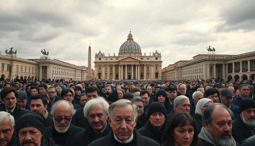 Crowd gathers at Vatican for Pope Francis's funeral.