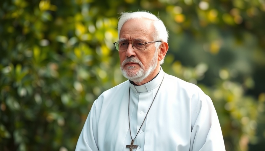 Pope Francis promoting climate justice surrounded by nature.
