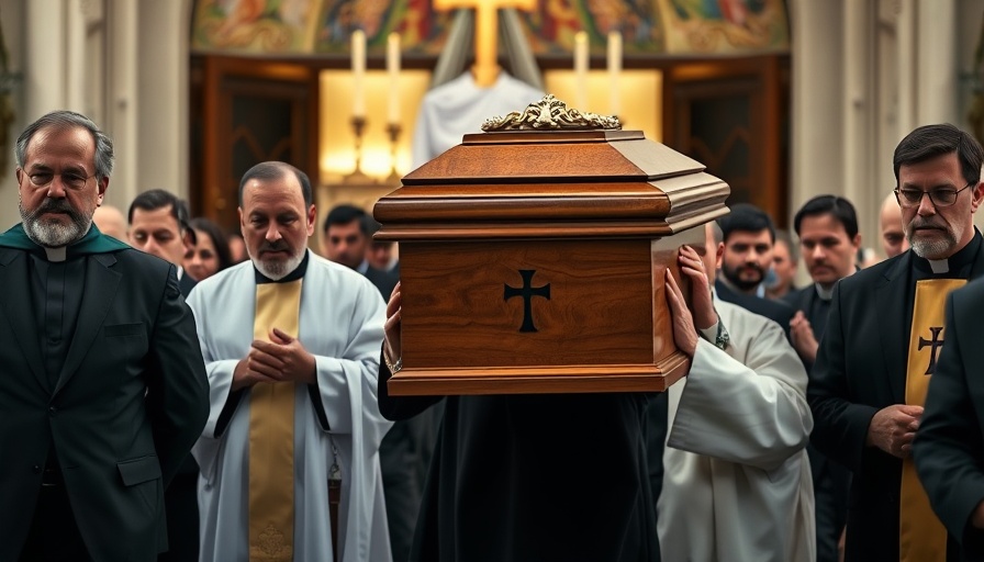 Clergy carrying coffin in church procession, future of Catholic Church
