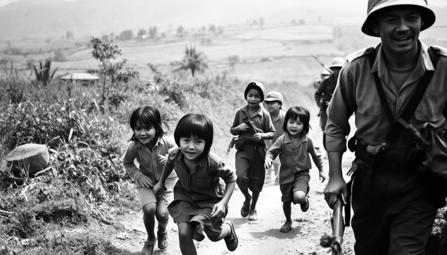 Vietnam War ideological divide captured in a historic distressing scene.