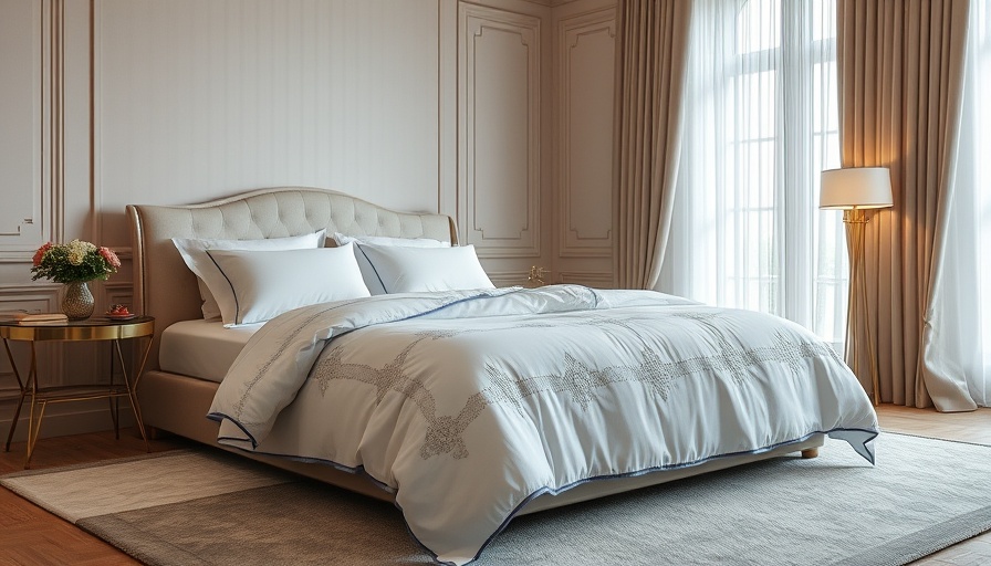 Elegant bedroom showcasing the best embroidered bed sheets.