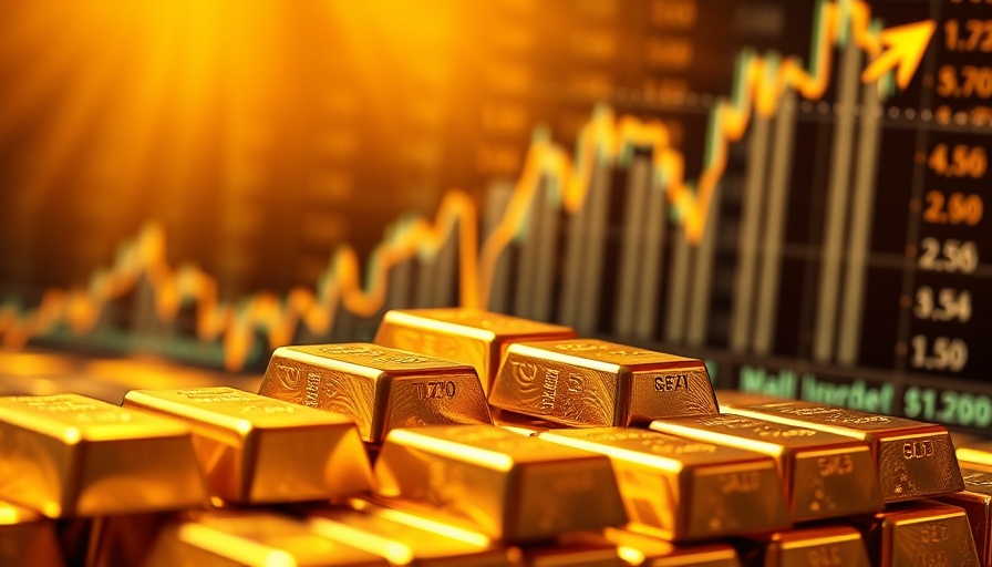 Gold prices and currency pressures visual with rising charts and gold bars.