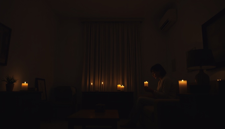 Dimly lit room during power cuts in Europe, people using candles.
