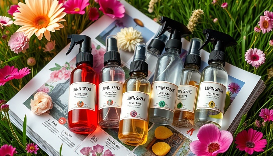 Linen sprays displayed on vibrant print for best linen sprays.