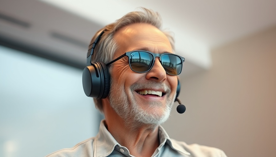Middle-aged man smiling indoors with headphones; Qwen3’s hybrid thinking.