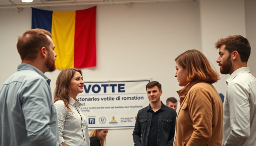 Romania presidential election Simion voting room scene.