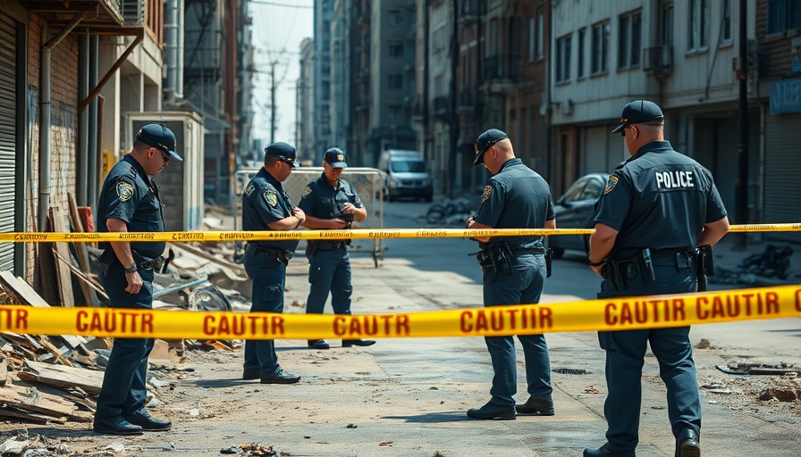 Police investigate drone strike site in urban area amid India Pakistan tensions.