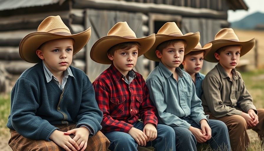 Mennonite boys in Argentina sitting pensively in rural setting.