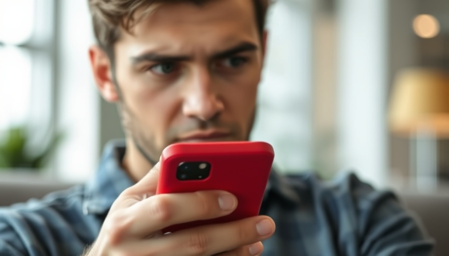 Close-up of a person holding a red phone, highlighting mobile internet gender gap.