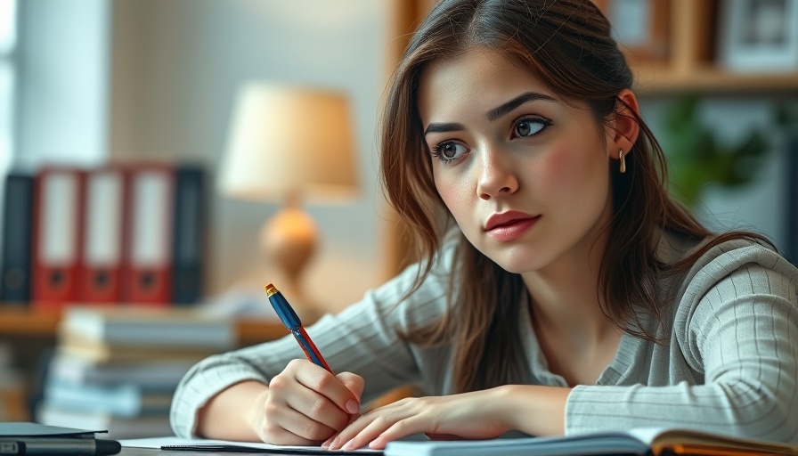 Contemplative young woman at desk, integrating behavioral health into primary care.