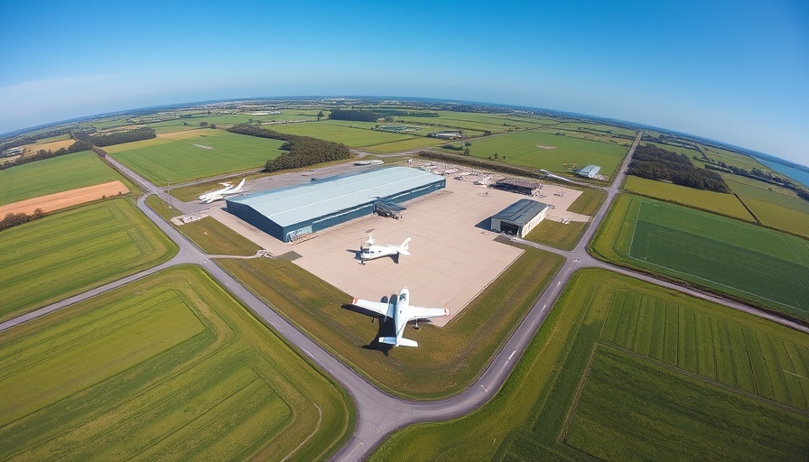Aerial view of small airport supporting general aviation community.