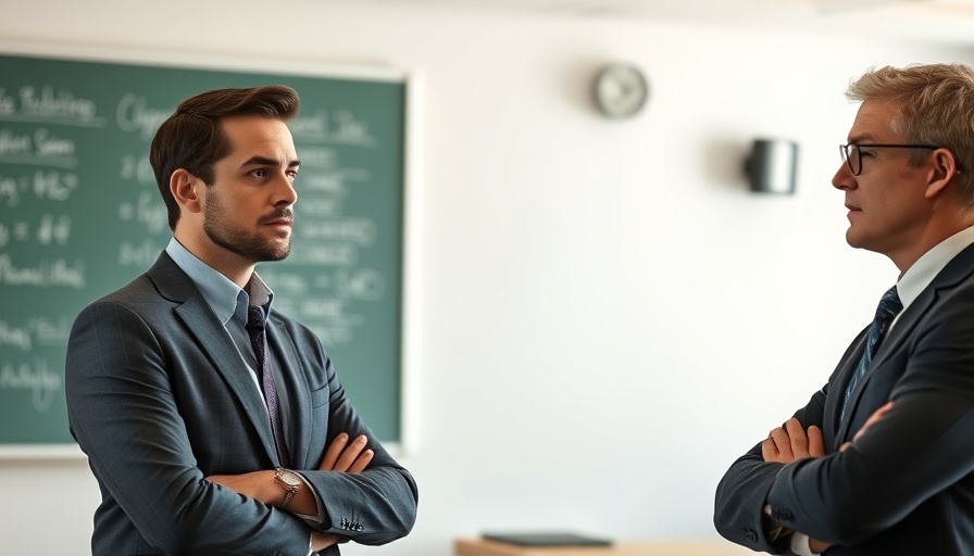 Business professionals discussing risks of agentic AI with notes on blackboard.