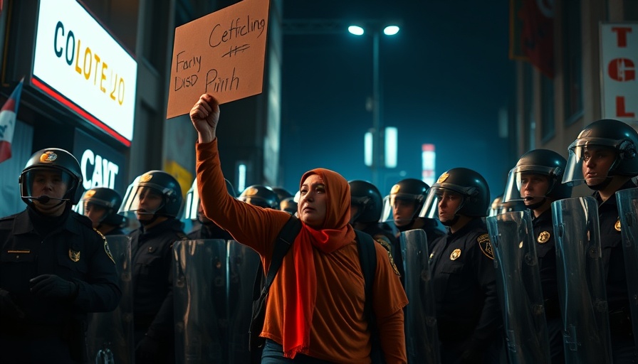 Crisis in Peru President Boluarte: protestor confronting police during protest.