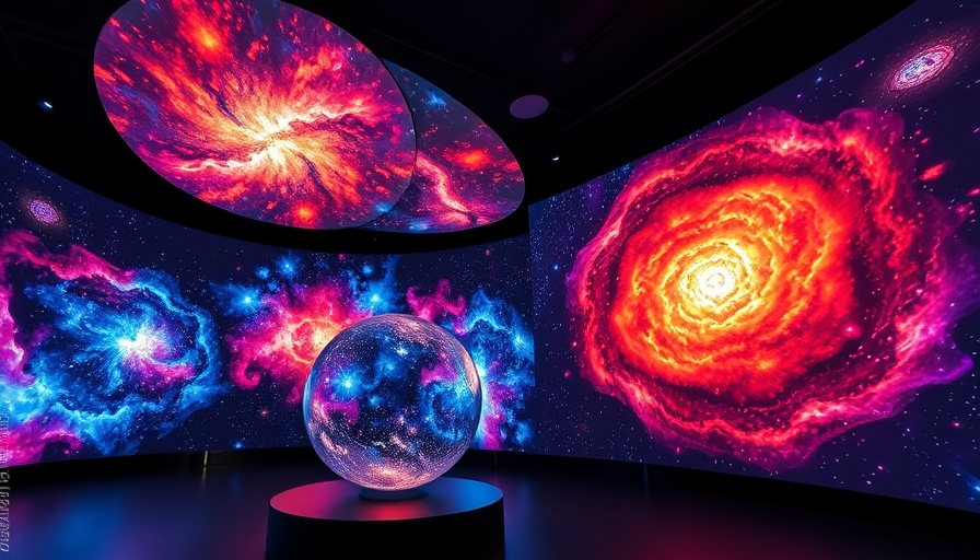 Cosmic projections at Natural History Museum exhibit display Life Beyond Earth visuals.