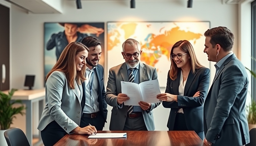 Professionals signing loan agreements in a Nigerian office.