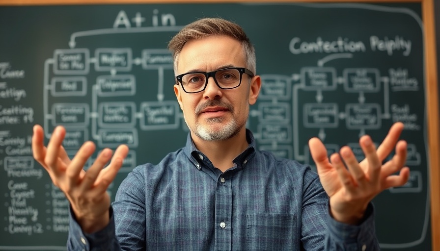 Multi-agent AI research systems concept with confident researcher.