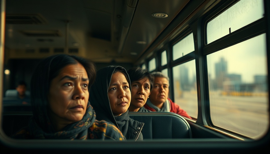 Venezuelan migrants stranded in Mexico on a bus, emotional scene.